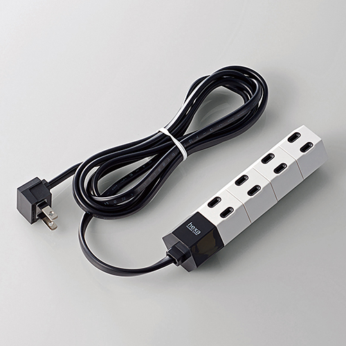 デザインタップ/hexa/回転/4個口/2.0m/ホワイト