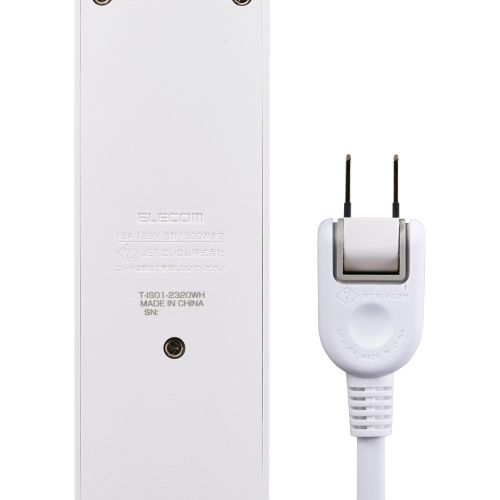 個別スイッチタップ/雷サージ付き/ホコリシャッター付き/3個口/2m/ホワイト