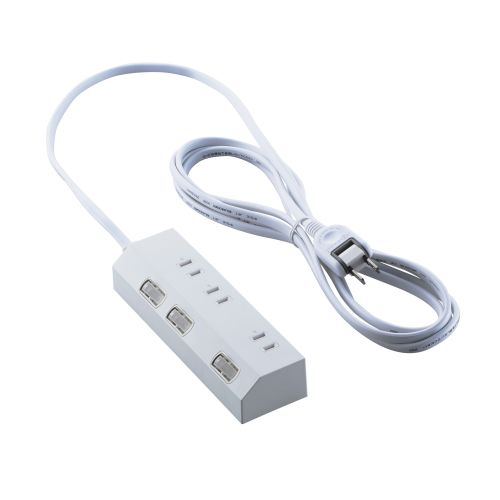 個別スイッチタップ/雷サージ付き/ホコリシャッター付き/3個口/3m/ホワイト