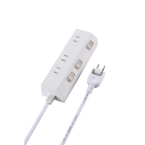 個別スイッチタップ/雷サージ付き/ホコリシャッター付き/3個口/5m/ホワイト