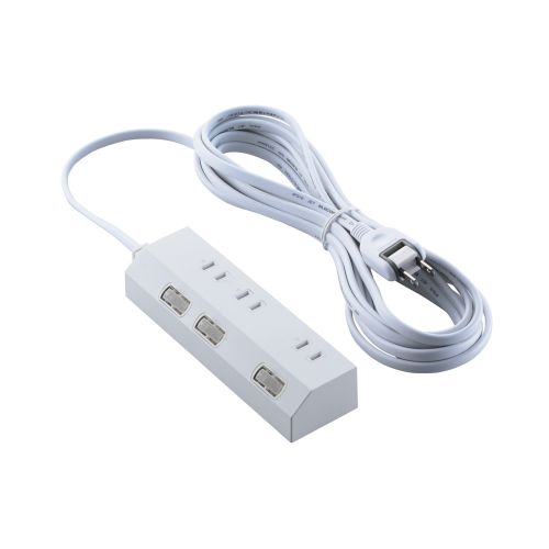 個別スイッチタップ/雷サージ付き/ホコリシャッター付き/磁石付き/3個口/5m/ホワイト