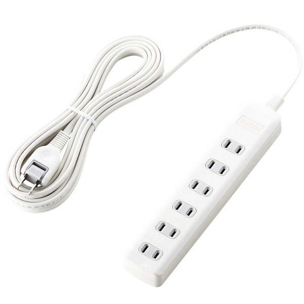 雷ガードタップ/スイッチ無/6個口/5m/ホワイト