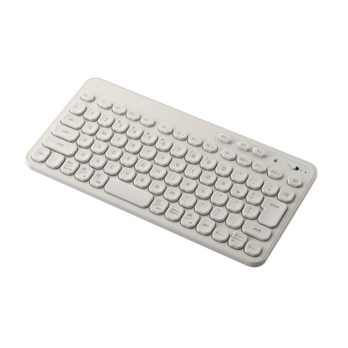 キーボード/Bluetooth/メンブレン式/コンパクト/Caps Lock機能無効化スイッチ搭載/抗菌/アイボリー
