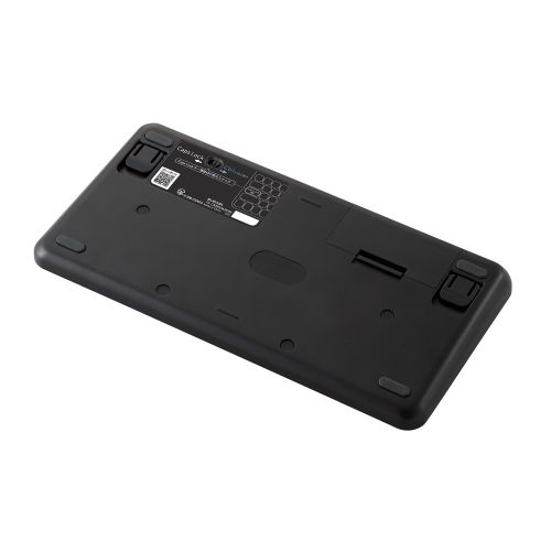 キーボード/無線/メンブレン式/コンパクト/Caps Lock機能無効化スイッチ搭載/抗菌/ブラック