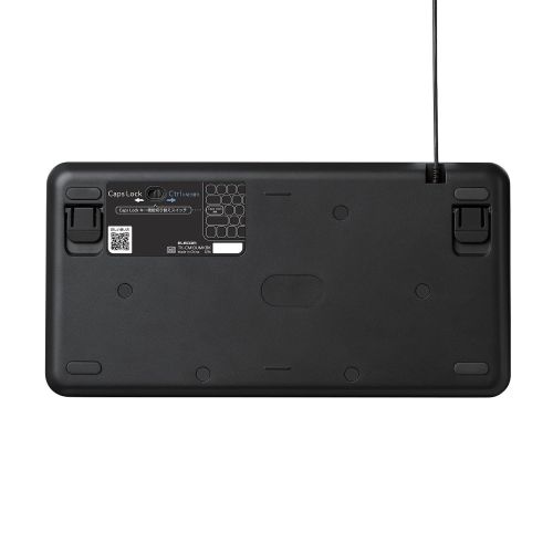 キーボード/有線/メンブレン式/コンパクト/Caps Lock機能無効化スイッチ搭載/抗菌/ブラック