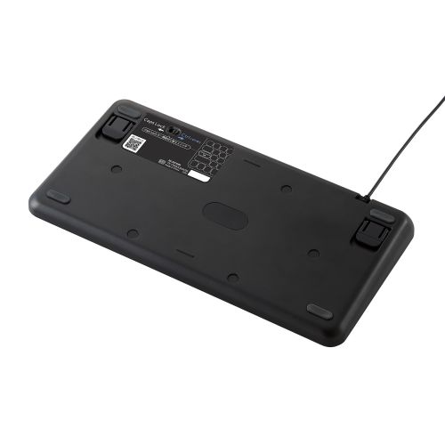 キーボード/有線/メンブレン式/コンパクト/Caps Lock機能無効化スイッチ搭載/抗菌/ブラック