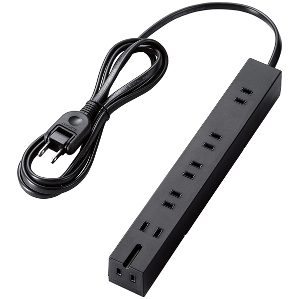 回転機能タップ/6個口(内3ピン1)/2m/ブラック