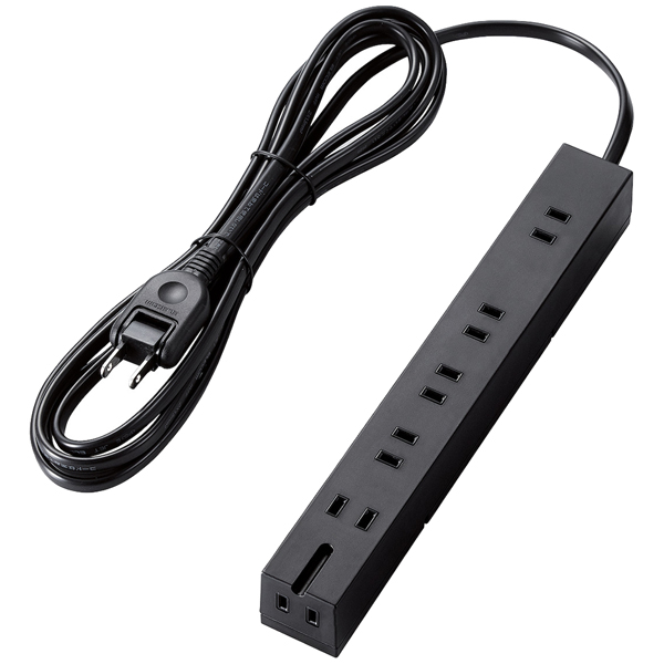 回転機能タップ/6個口(内3ピン1)/3m/ブラック