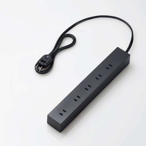 回転機能タップ/雷サージ付/ホコリシャッター付/固定＆吊下可能/上面5個口/側面5個口/計10個口/1.0m/ブラック