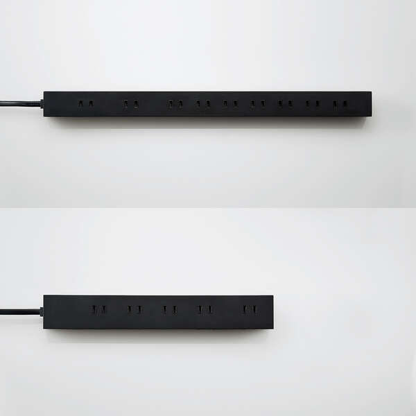 回転機能タップ/雷サージ付/ホコリシャッター付/固定&吊下可能/上面5個口/側面5個口/計10個口/1.0m/ブラック