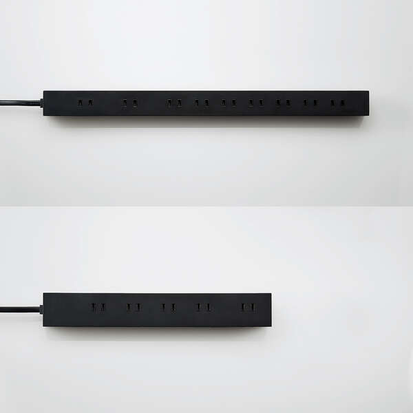 回転機能タップ/雷サージ付/ホコリシャッター付/固定&吊下可能/上面5個口/側面5個口/計10個口/2.0m/ブラック