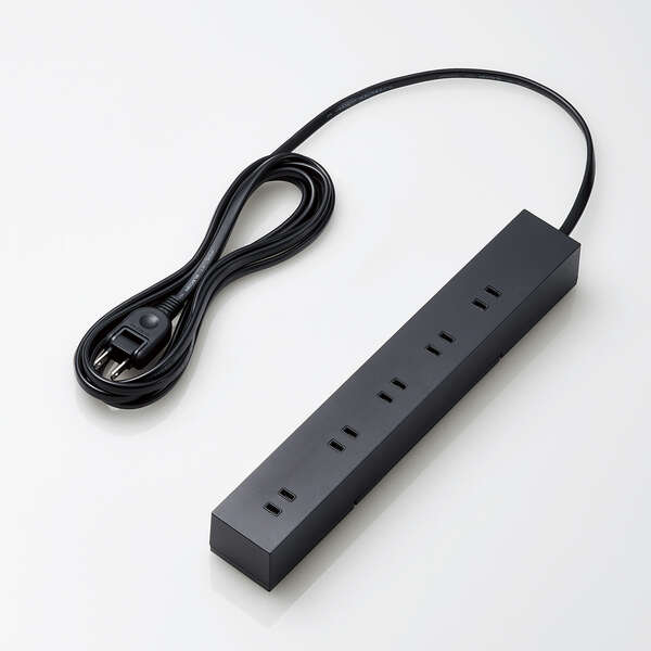 回転機能タップ/雷サージ付/ホコリシャッター付/固定＆吊下可能/上面5個口/側面5個口/計10個口/3.0m/ブラック