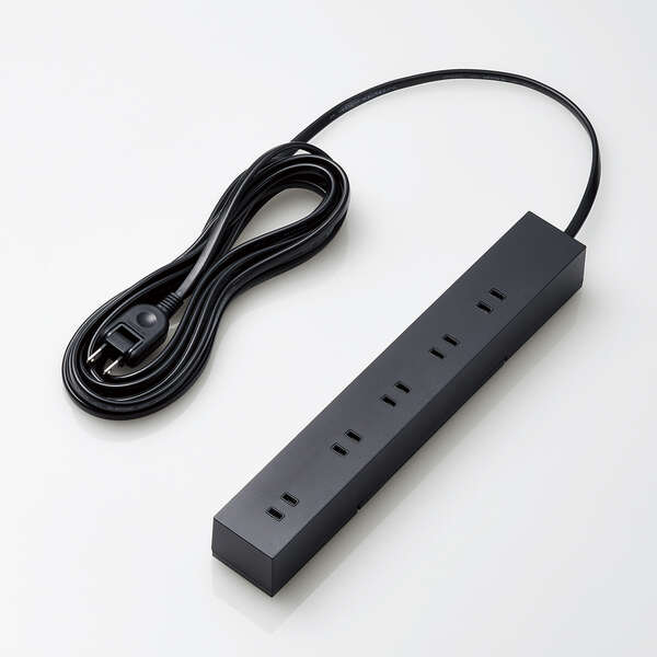 回転機能タップ/雷サージ付/ホコリシャッター付/固定＆吊下可能/上面5個口/側面5個口/計10個口/5.0m/ブラック