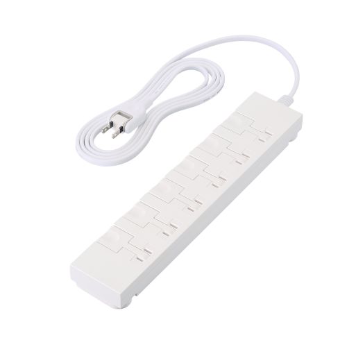 イージーリリースタップ/雷サージ付/ホコリシャッター付/6個口/スイングプラグ/2.0m/ホワイト