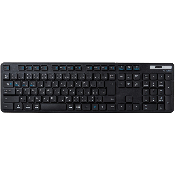 Bluetoothフルキーボード/薄型/メンブレン式/抗菌/マルチペアリング対応/ブラック