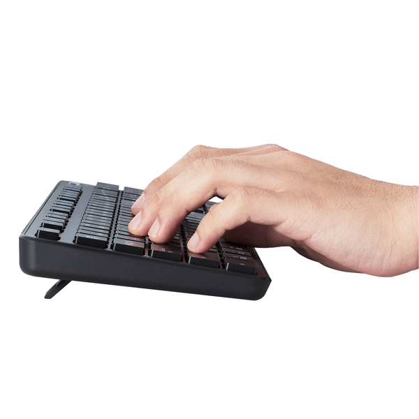 Bluetoothフルキーボード/薄型/メンブレン式/抗菌/マルチペアリング対応/ブラック