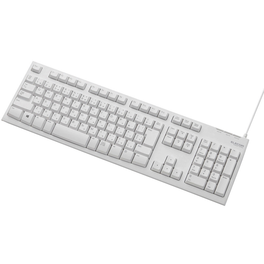 メンブレン式キーボード/108キー/USB/Lサイズ/1000万回高耐久/ホワイト