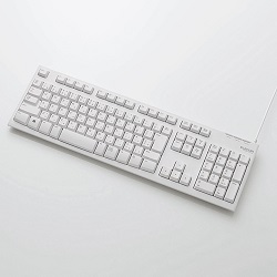 EU RoHS指令準拠 USB/PS2接続 スタンダードキーボード/メンブレン式/108キー/1000万回高耐久/ホワイト