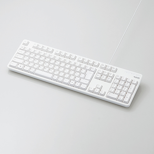 有線キーボード/メンブレン式/フルサイズ/ホワイト