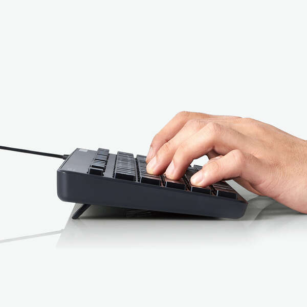 有線キーボード/薄型/メンブレン式/抗菌/コンパクトサイズ/ブラック