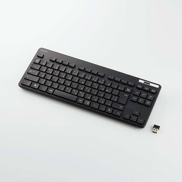 無線キーボード/薄型/メンブレン式/抗菌/コンパクトサイズ/ブラック