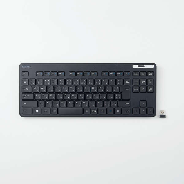 無線キーボード/薄型/メンブレン式/抗菌/コンパクトサイズ/ブラック