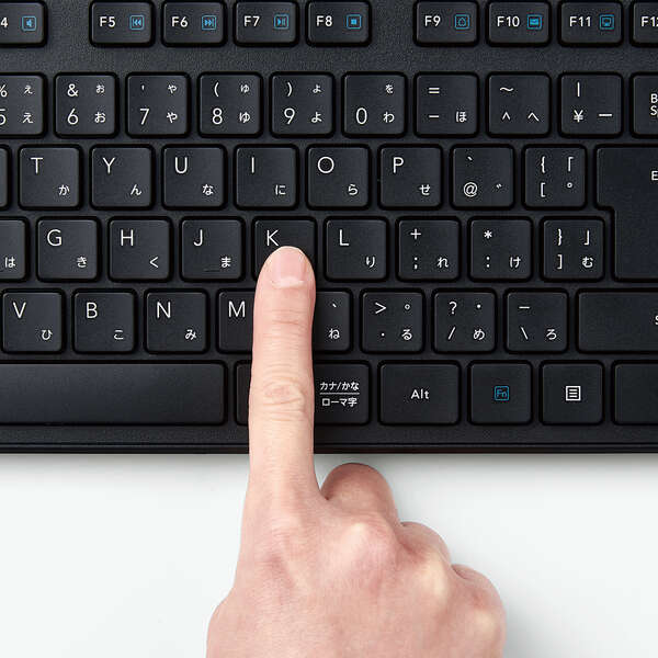 無線キーボード＆マウス/薄型/メンブレン式/抗菌/フルサイズ/ブラック