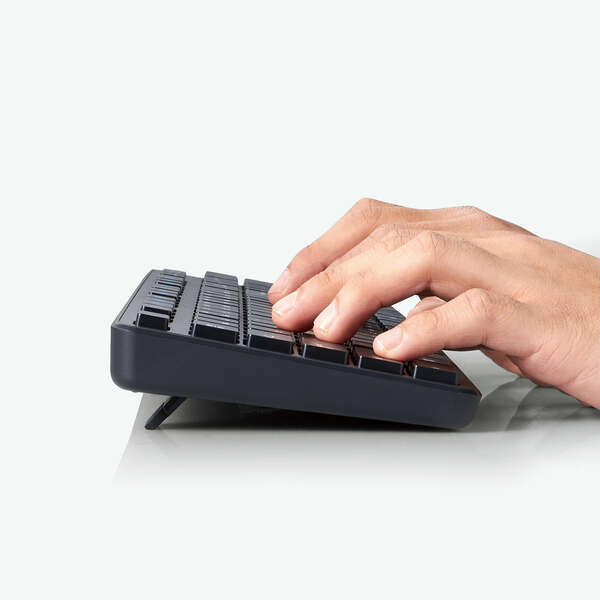 無線キーボード＆マウス/薄型/メンブレン式/抗菌/フルサイズ/ブラック