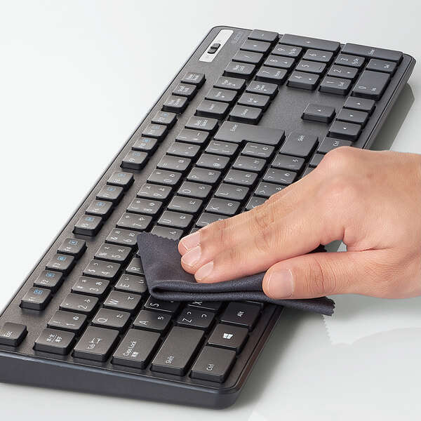 無線キーボード＆マウス/薄型/メンブレン式/抗菌/フルサイズ/ブラック