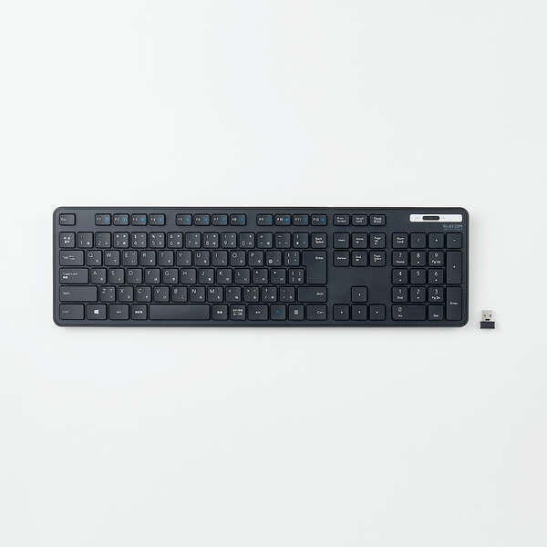 無線キーボード/薄型/メンブレン式/抗菌/フルサイズ/ブラック