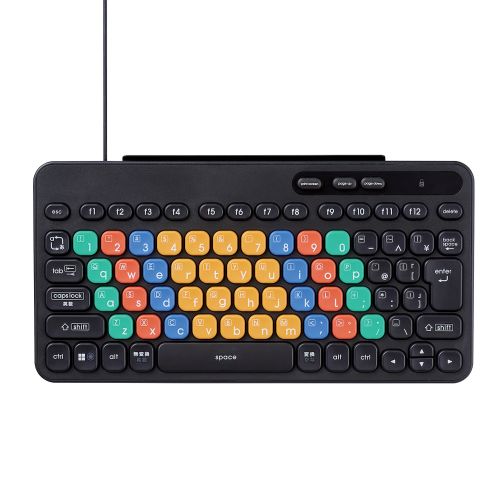 パソコン学習用キーボード/KEY PALETTO/有線/メンブレン式/ミニサイズ/抗菌/ブラック
