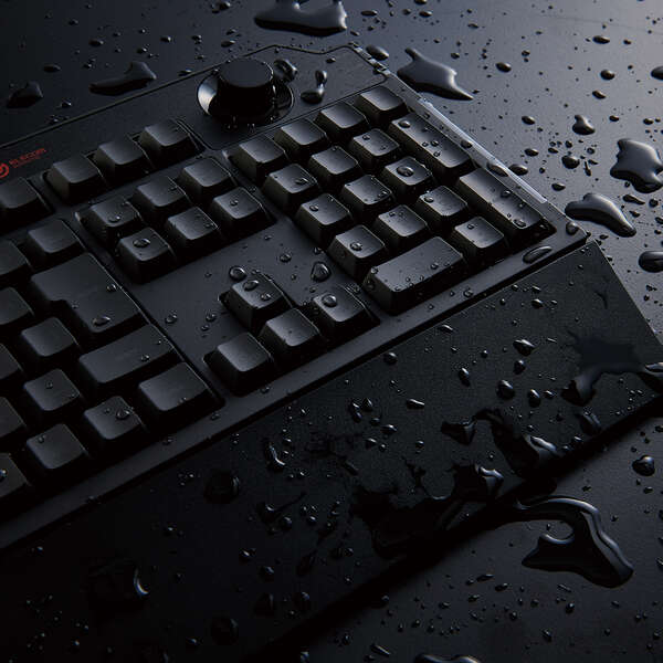 ゲーミングキーボード/メンブレン式/着脱式リストレスト付/ボリュームダイヤル付/フルキー/有線/ブラック