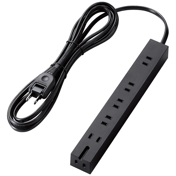 超強力磁石タップ/6個口(内3ピン1)/3m/ブラック