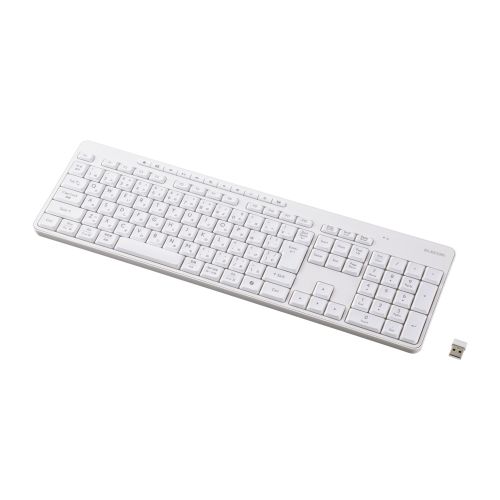 キーボード/無線2.4GHz/静音/フルサイズ/メンブレン式/ホワイト