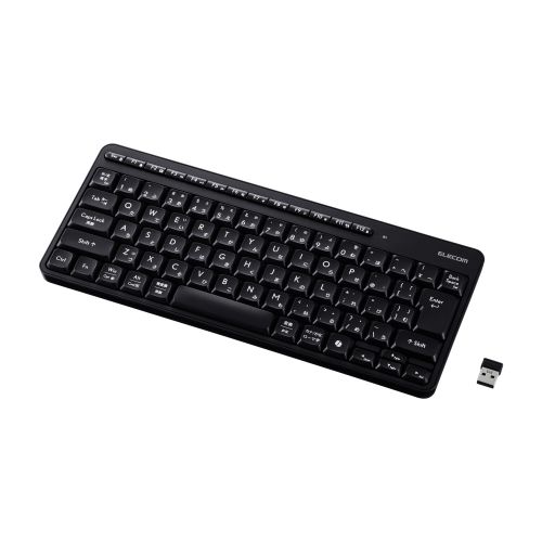 キーボード/無線2.4GHz/静音/ミニサイズ/メンブレン式/ブラック