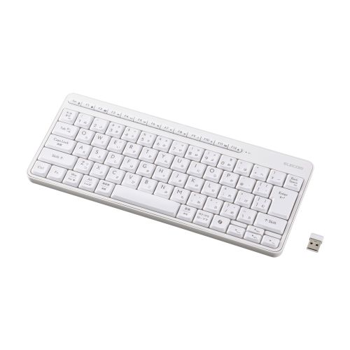 キーボード/無線2.4GHz/静音/ミニサイズ/メンブレン式/ホワイト
