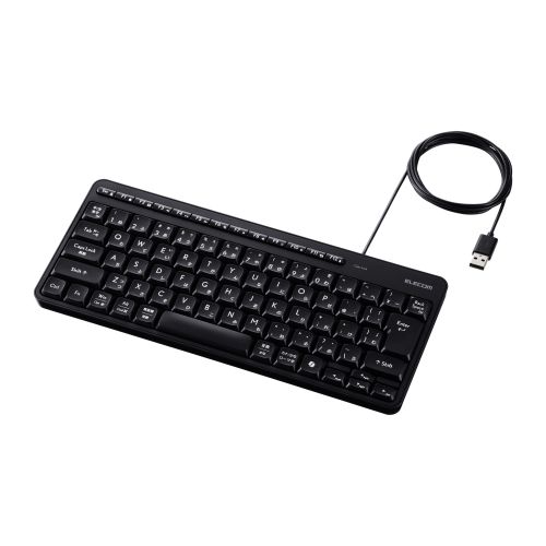 キーボード/有線/静音/ミニサイズ/メンブレン式/ブラック