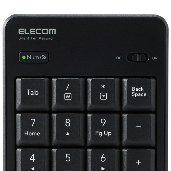 テンキーパッド/Bluetooth/静音設計/抗菌/ブラック