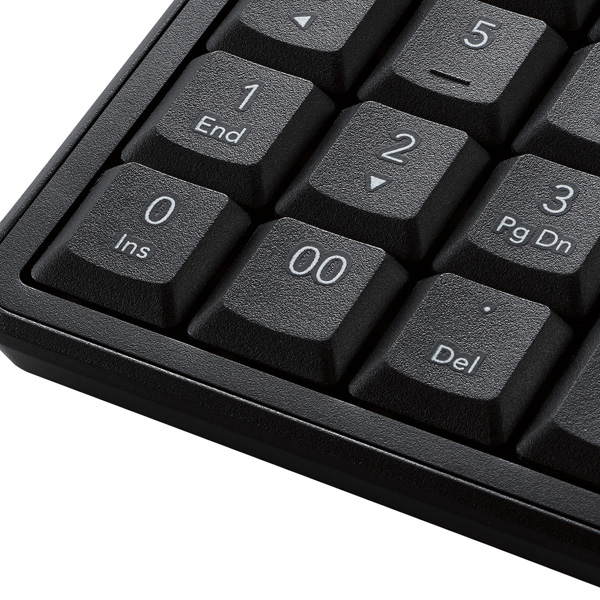 テンキーパッド/Bluetooth/静音設計/抗菌/ブラック