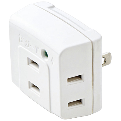 トリプルタップ/雷ガード/3個口/ホワイト