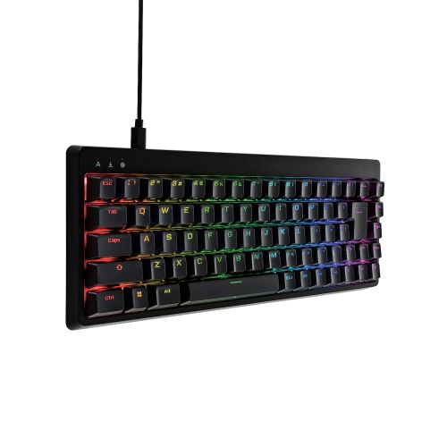 ゲーミングキーボード/V custom/有線/着脱式/メカニカル/ネオクラッチキーキャップ/テンキーレス/65％サイズ/スピードリニア(銀軸)/RGB/ブラック