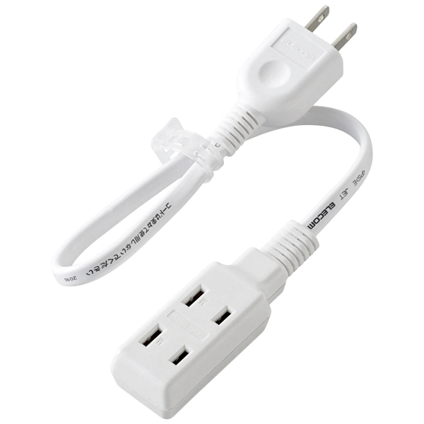 超小型モバイルタップ/3個口/0.3m/ホワイト