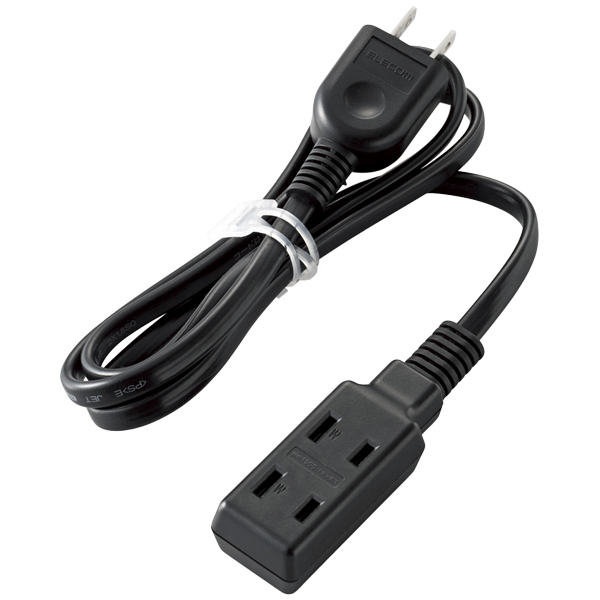 超小型モバイルタップ/3個口/1.0m/ブラック