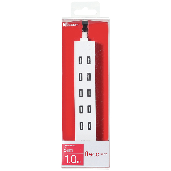 シャッタータップ/flecc barra/6個口/1.0m/ホワイト