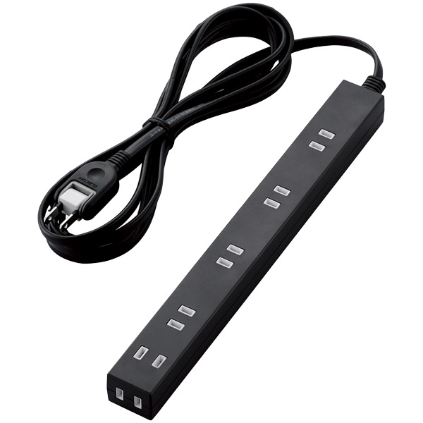 広々タップ/雷ガード/6個口/3.0m/ブラック