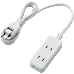 電源タップ/スイングプラグ/3個口/1m/ホワイト