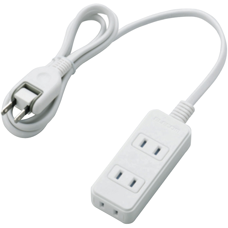 ほこりシャッター付き電源タップ/3個口/1m/ホワイト