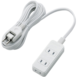 ほこりシャッター付き電源タップ/3個口/3m/ホワイト