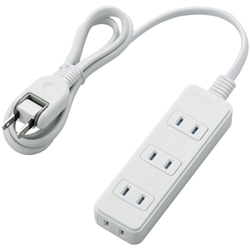 ほこりシャッター付き電源タップ/4個口/1m/ホワイト