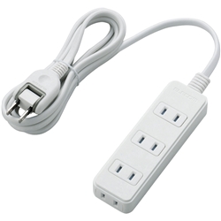 ほこりシャッター付き電源タップ/4個口/2m/ホワイト